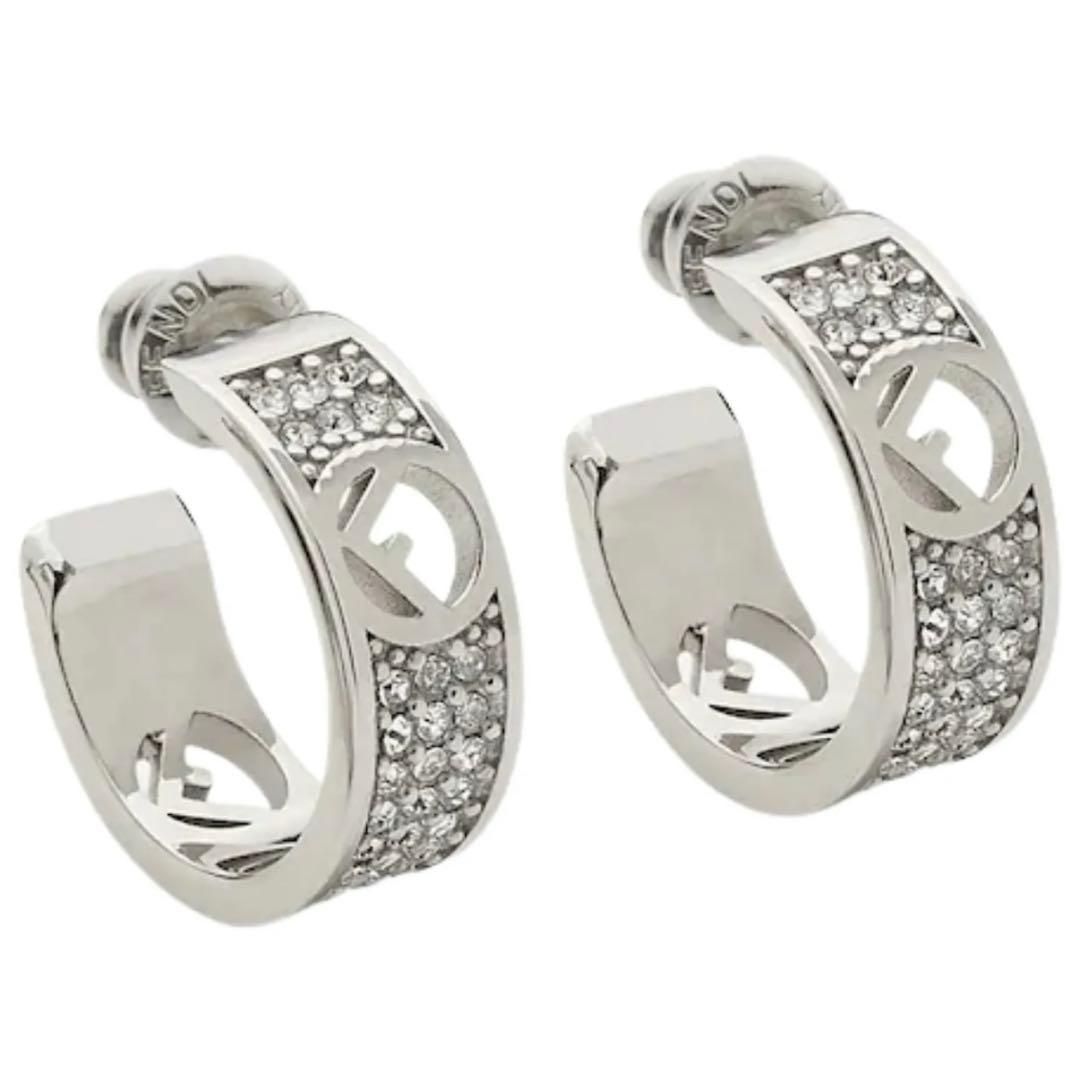 フェンディ　FENDI F Is エフイズ　イヤリング シルバー フープピアス