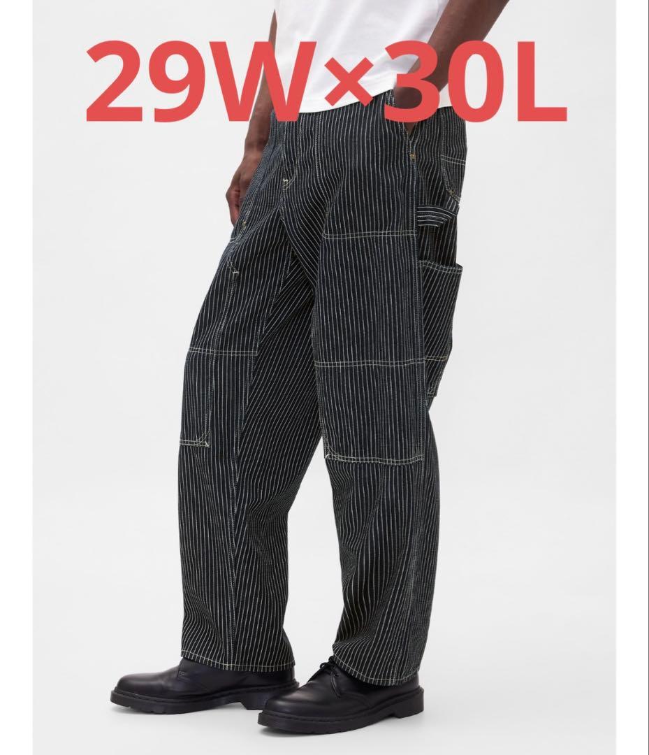 GAP バギー　カーペンターデニム　ストライプ　ワーク