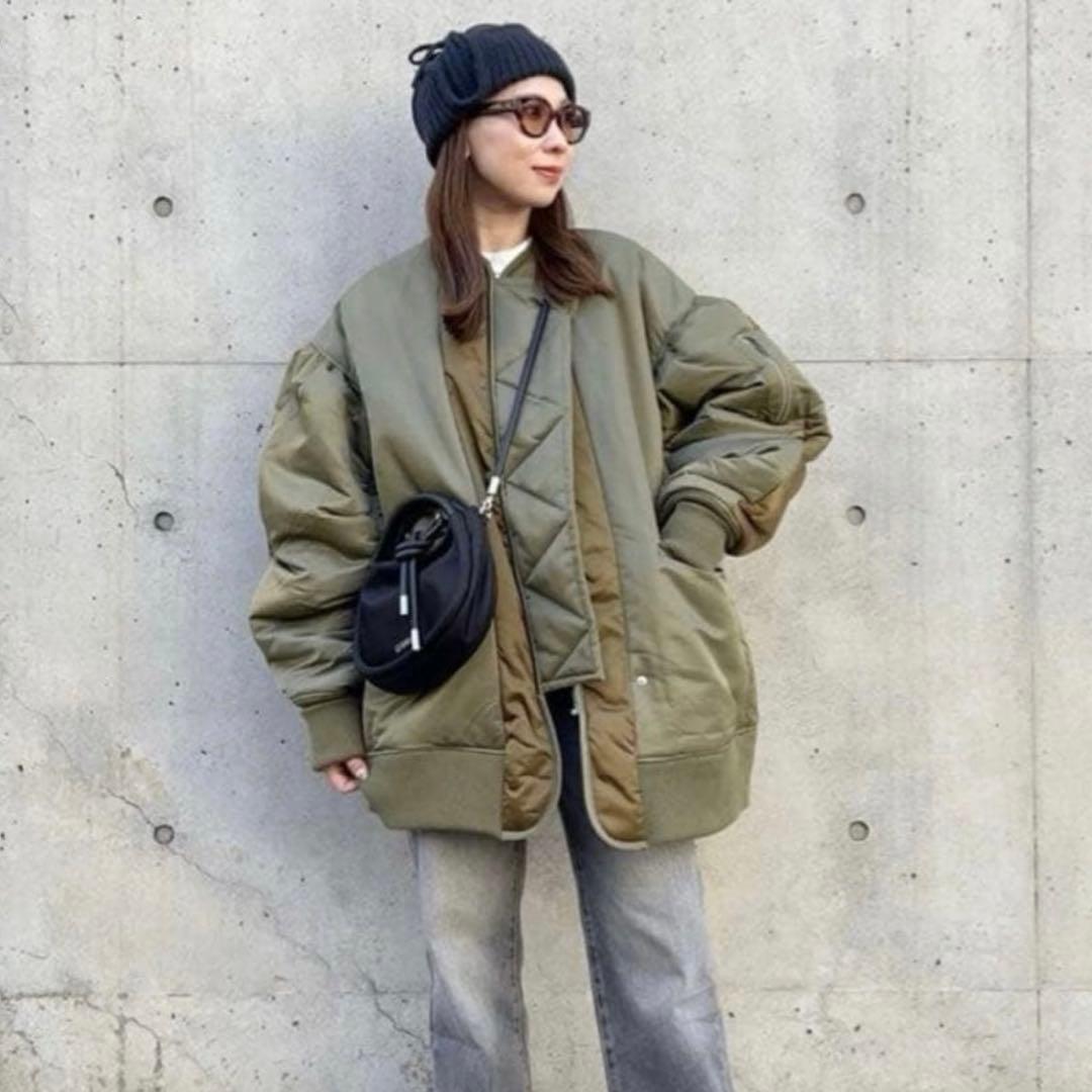 HeRIN.CYE Aラインバイカラー MA1ジャケット