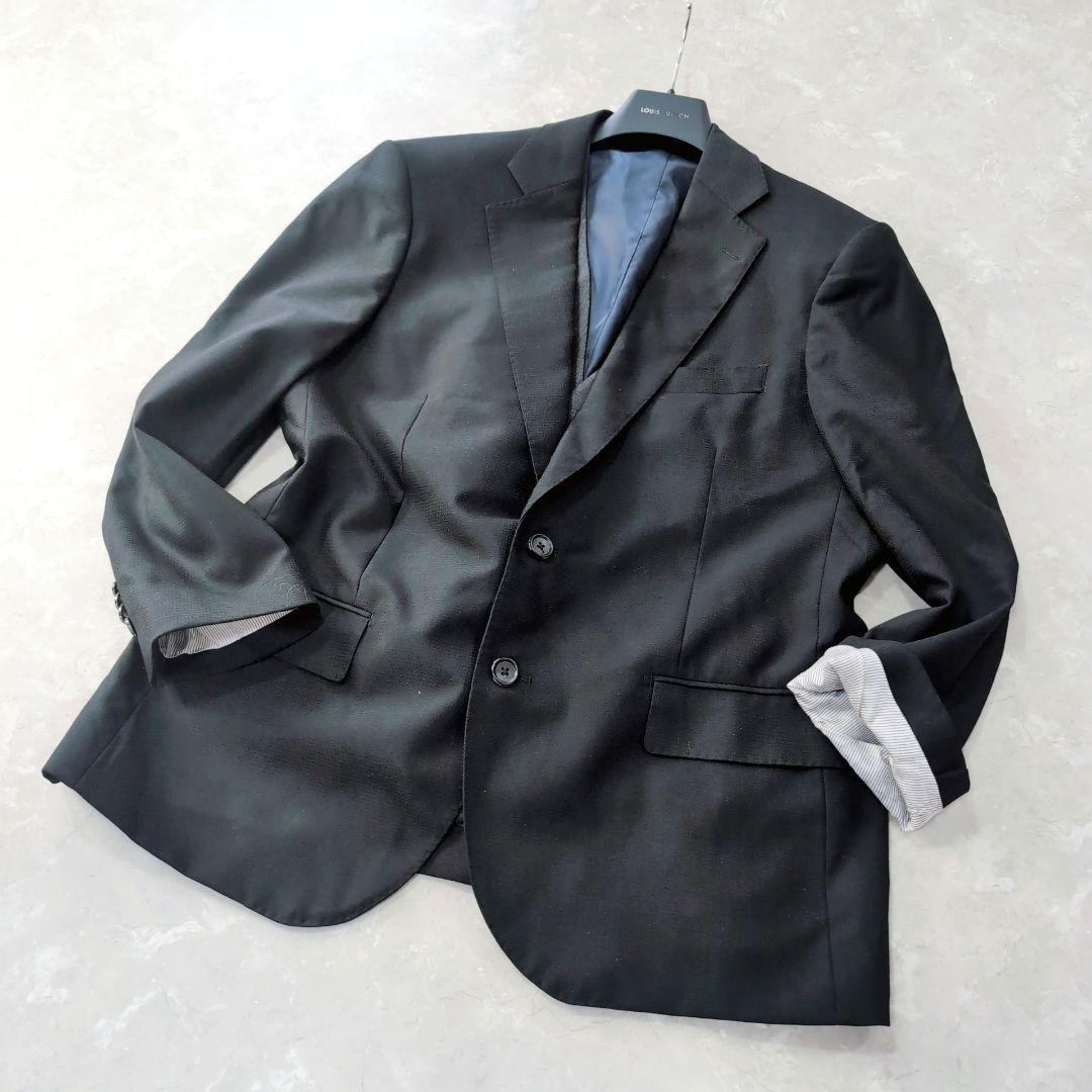 【未使用級】AOYAMA　3ピース　黒　L　超ゆったり体型　BE6 ドット柄