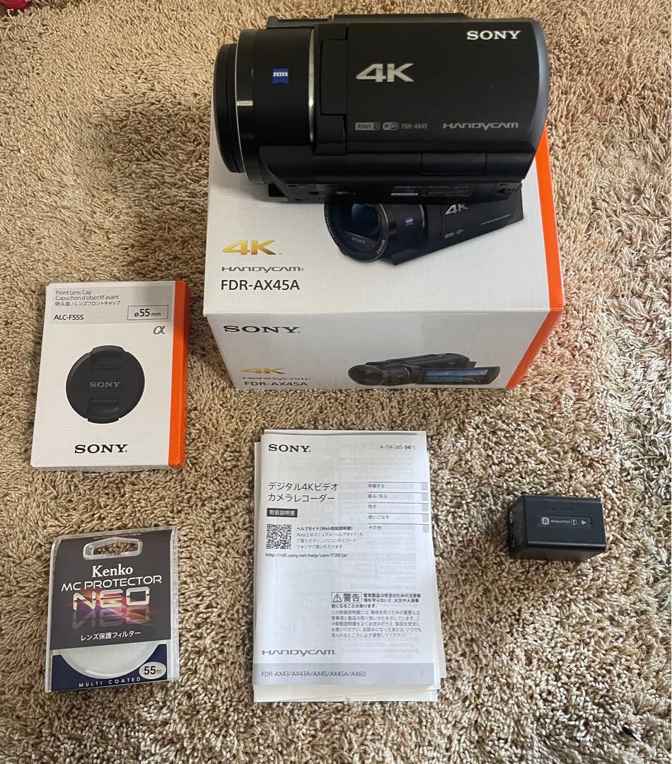 SONY FDR-AX45A 4Kビデオカメラ 本体【電源ケーブル有り】