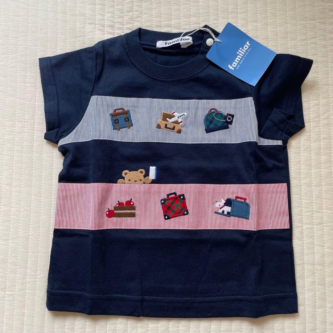 familiar ネイビー ストライプ Tシャツ 80 ファミちゃん　ファミリア