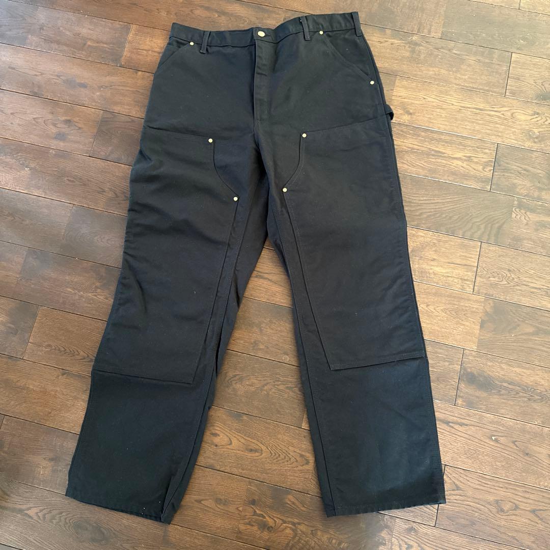 半*斎様 Carhartt ワークパンツ 黒　ダックパンツ　ダブルニー