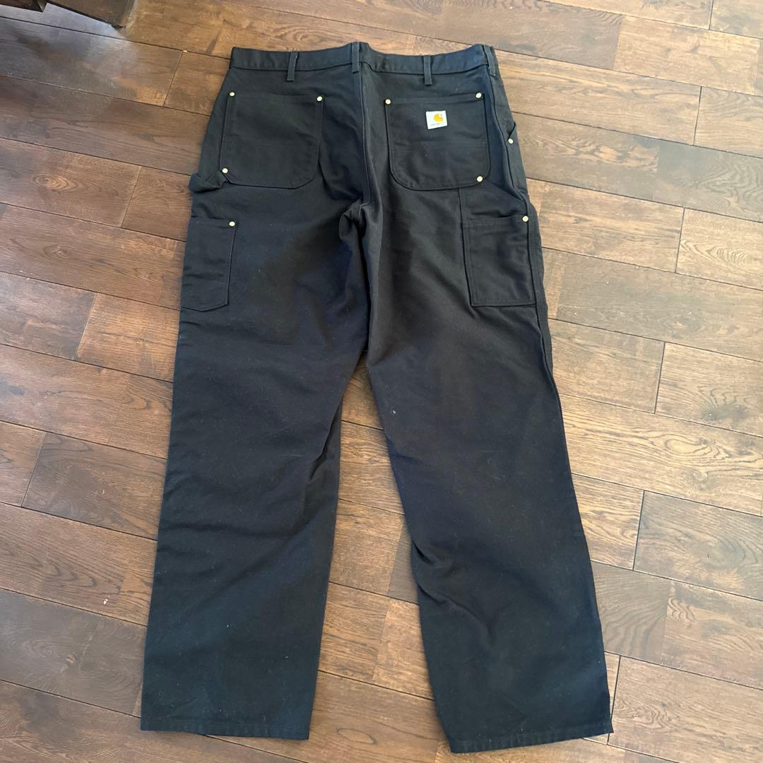 半*斎様 Carhartt ワークパンツ 黒　ダックパンツ　ダブルニー
