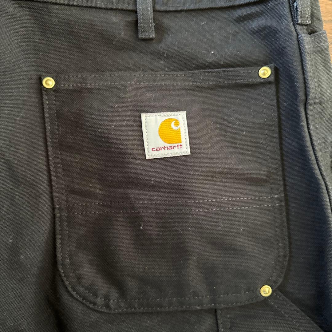 半*斎様 Carhartt ワークパンツ 黒　ダックパンツ　ダブルニー