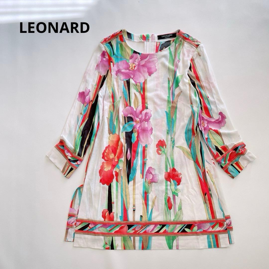 もりごん様✨ LEONARD レオナール　チュニック　ワンピース　花柄　トリム