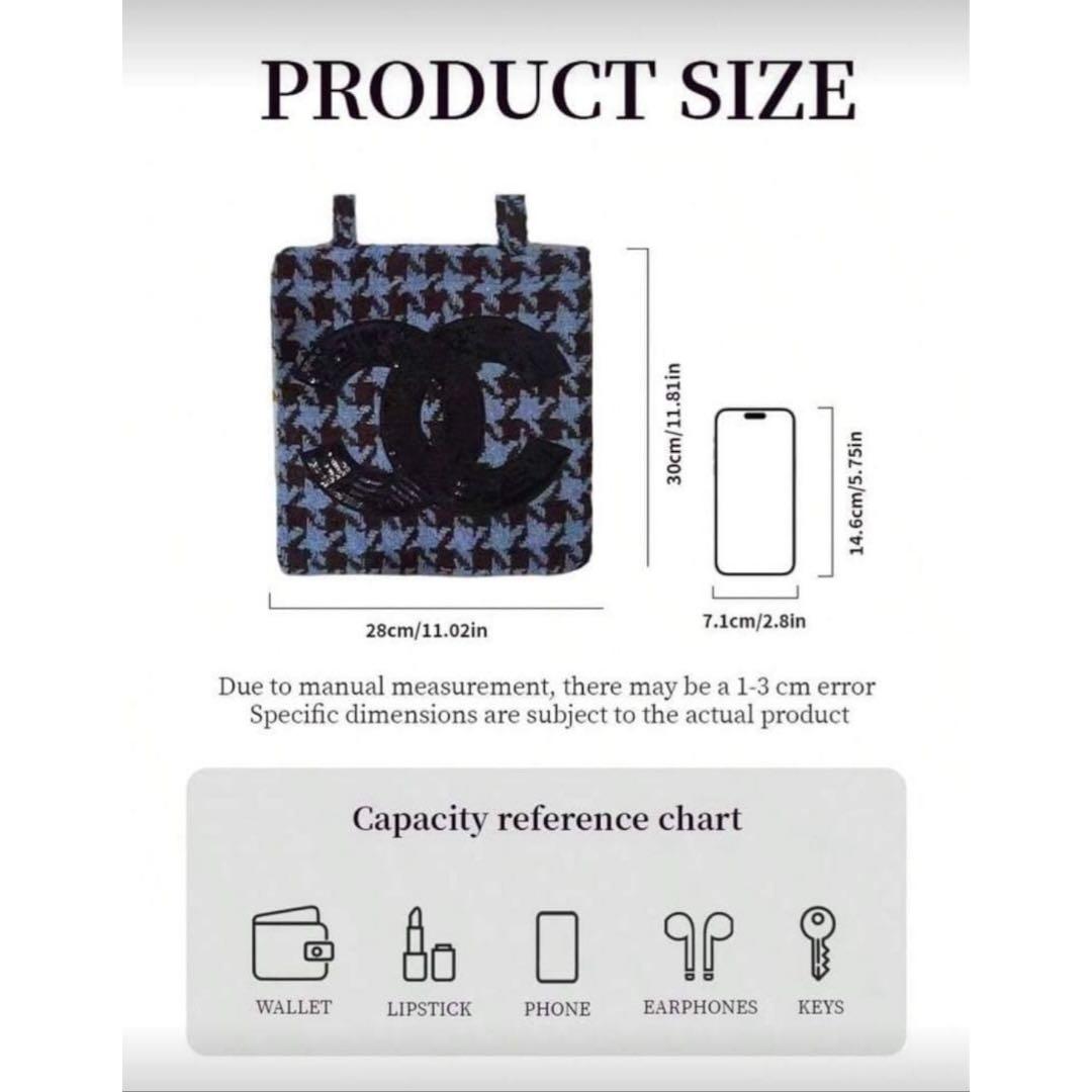 k*a様 【新品未使用】 CHANEL 千鳥格子 ブラック スパンコール トート