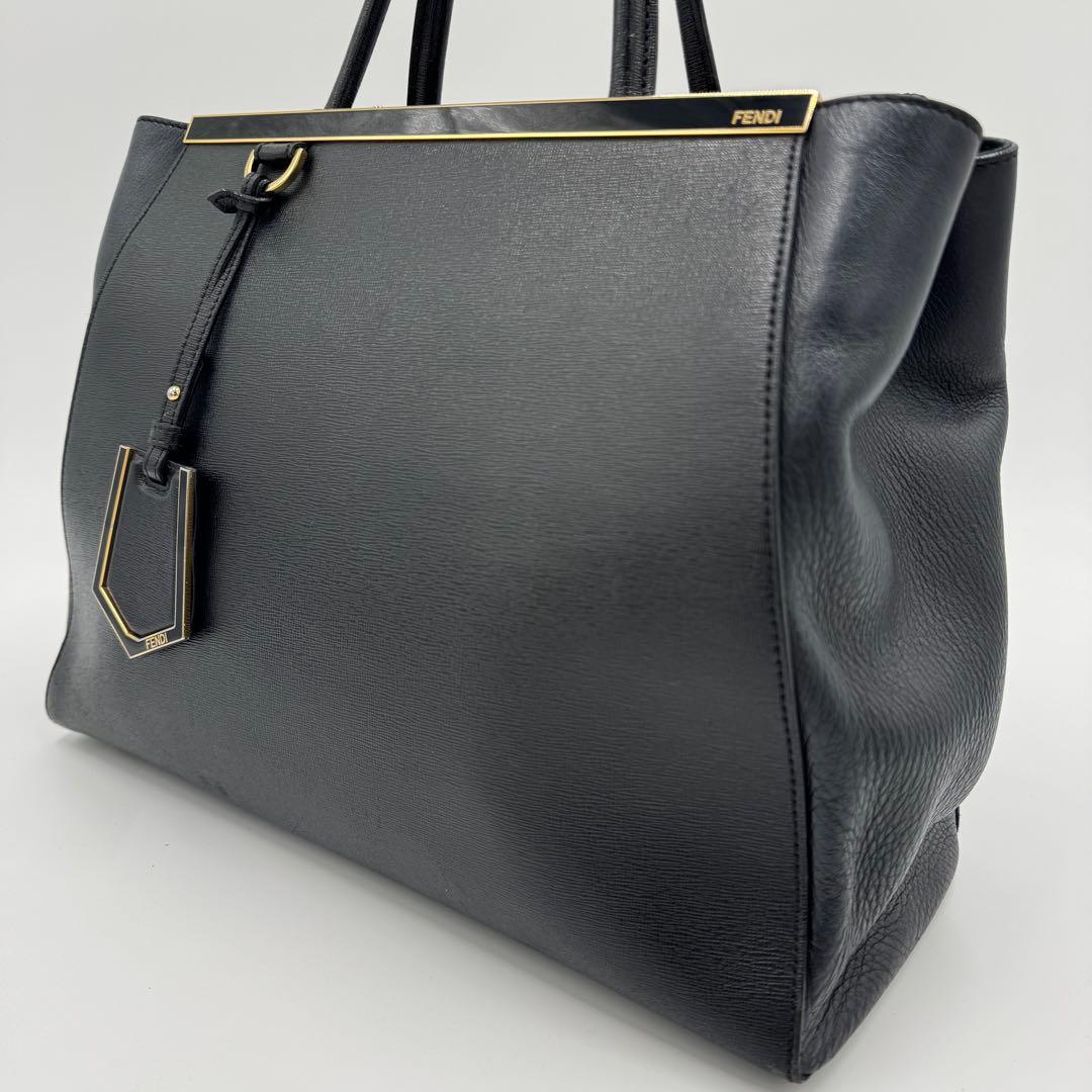 フェンディ トゥージュール レザー トート ショルダーバッグ ビジネスバッグ 黒