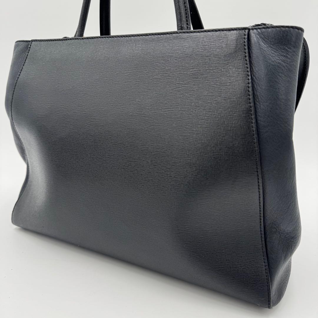 フェンディ トゥージュール レザー トート ショルダーバッグ ビジネスバッグ 黒