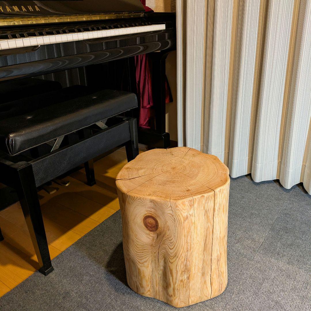 天然ヒバ　切り株　丸太　椅子　スツール　テーブル　高さ約38㎝