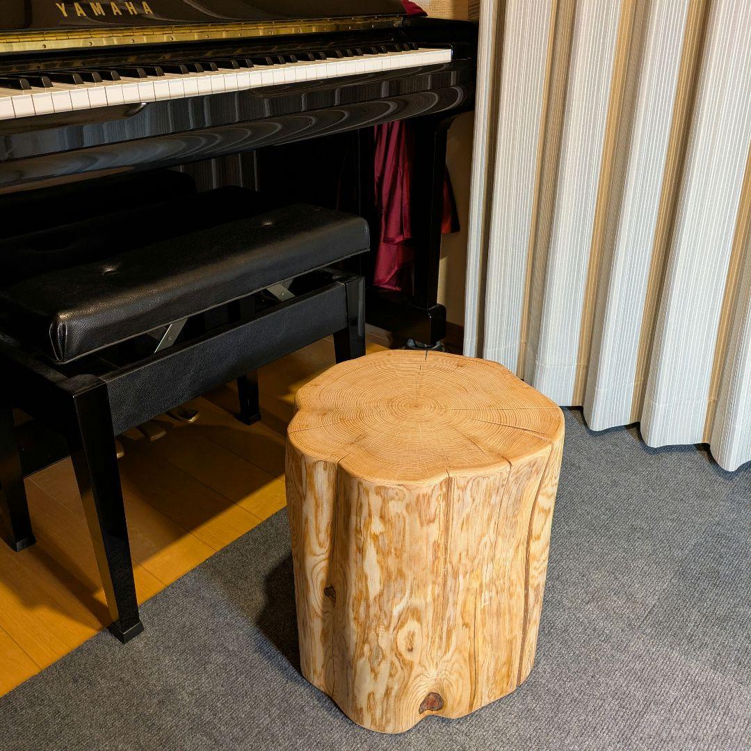 天然ヒバ　切り株　丸太　椅子　スツール　テーブル　高さ約38㎝