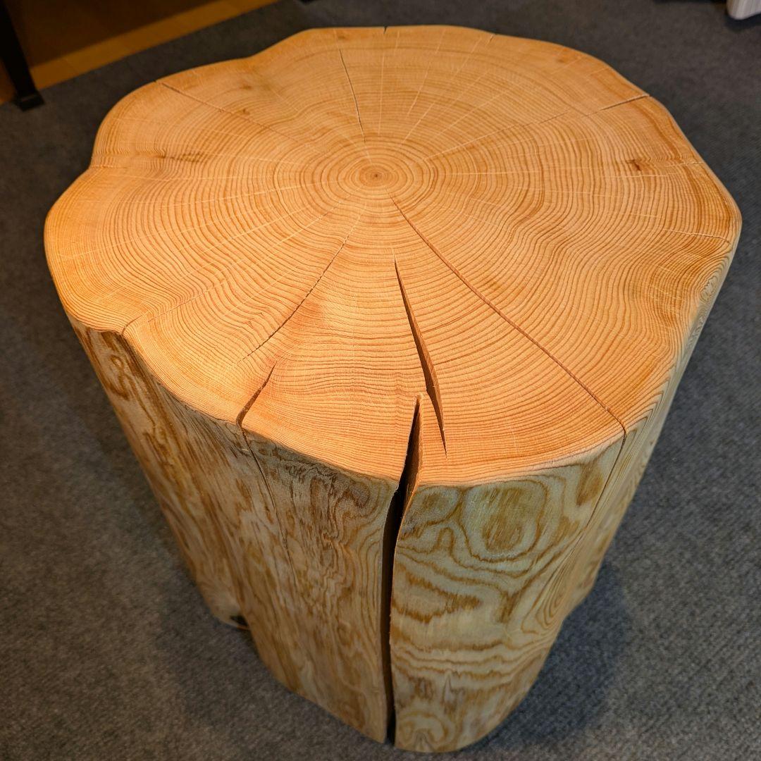 天然ヒバ　切り株　丸太　椅子　スツール　テーブル　高さ約38㎝