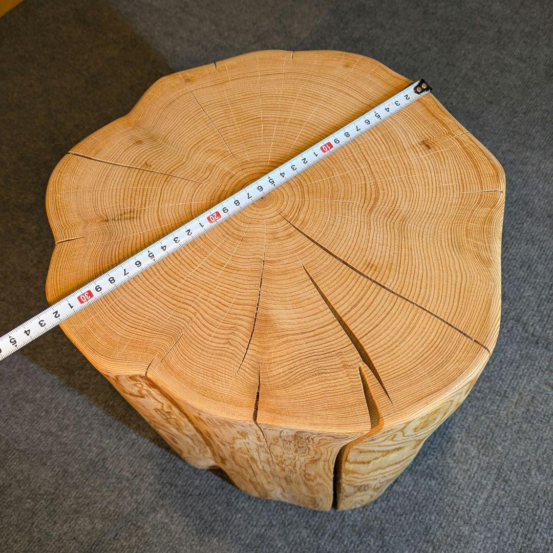 天然ヒバ　切り株　丸太　椅子　スツール　テーブル　高さ約38㎝