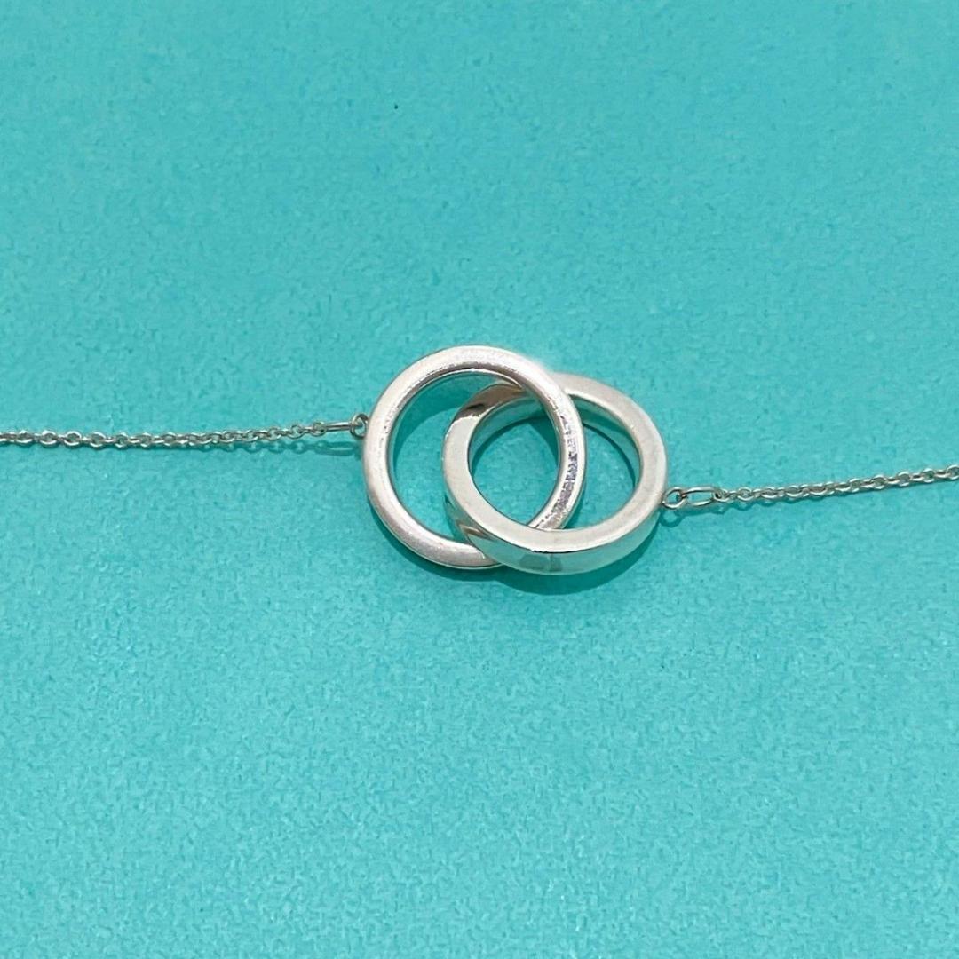【美品】ティファニー インターロッキング ネックレス　ダブルリング　1837
