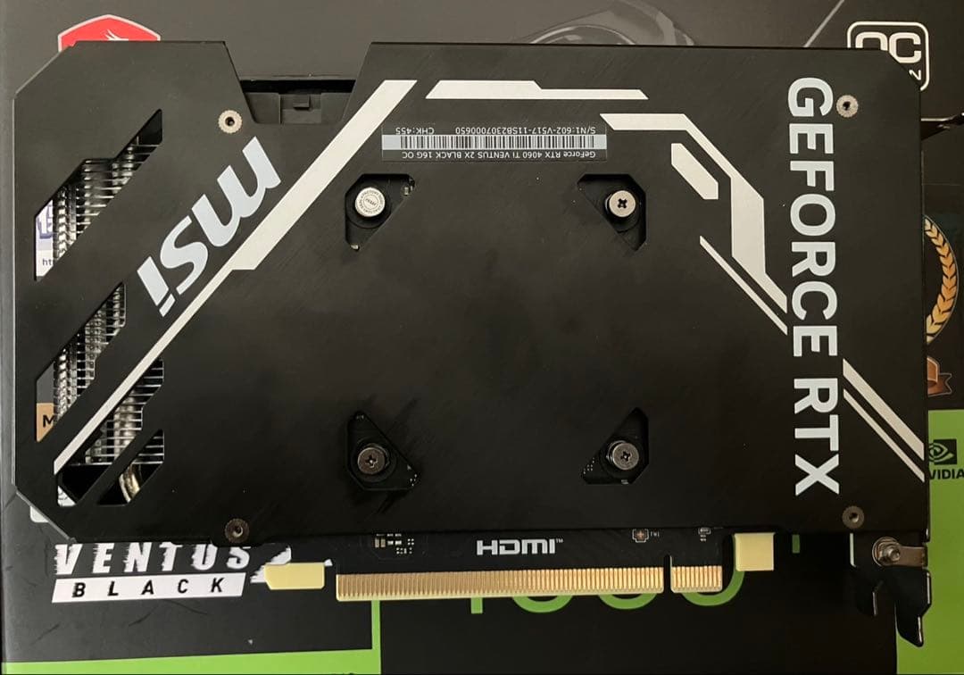 【小型】MSI RTX 4060 Ti 16GB VENTUS 2X BLACK