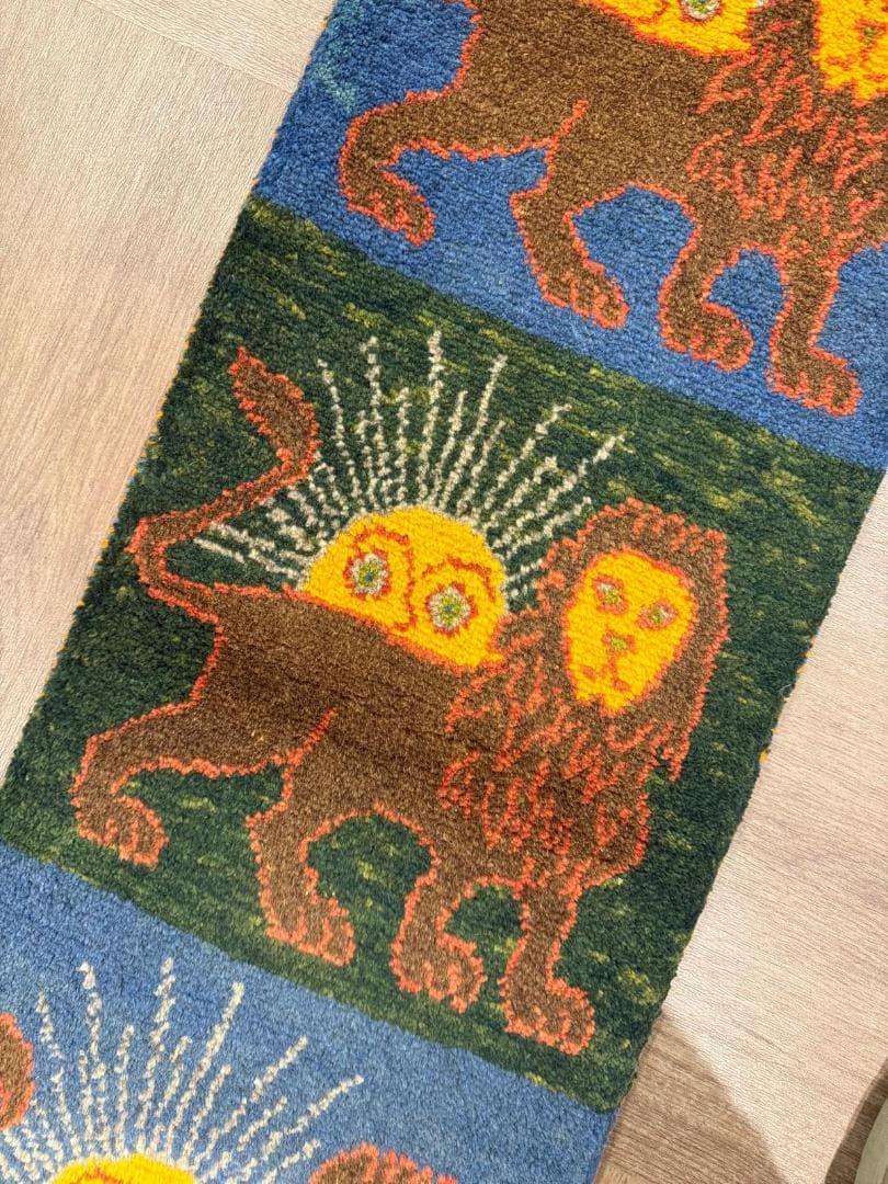 123x40cm ペルシャギャッベ ランナー (ギャベ) ペルシャ絨毯 ギャッベ