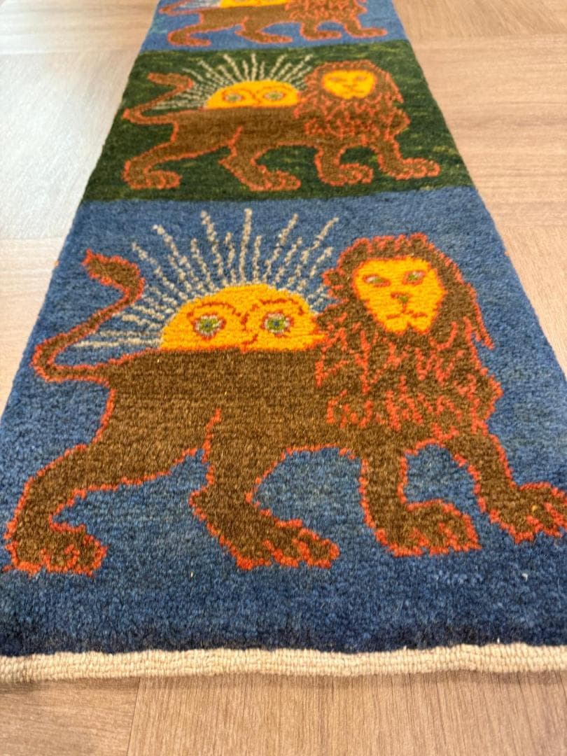 123x40cm ペルシャギャッベ ランナー (ギャベ) ペルシャ絨毯 ギャッベ