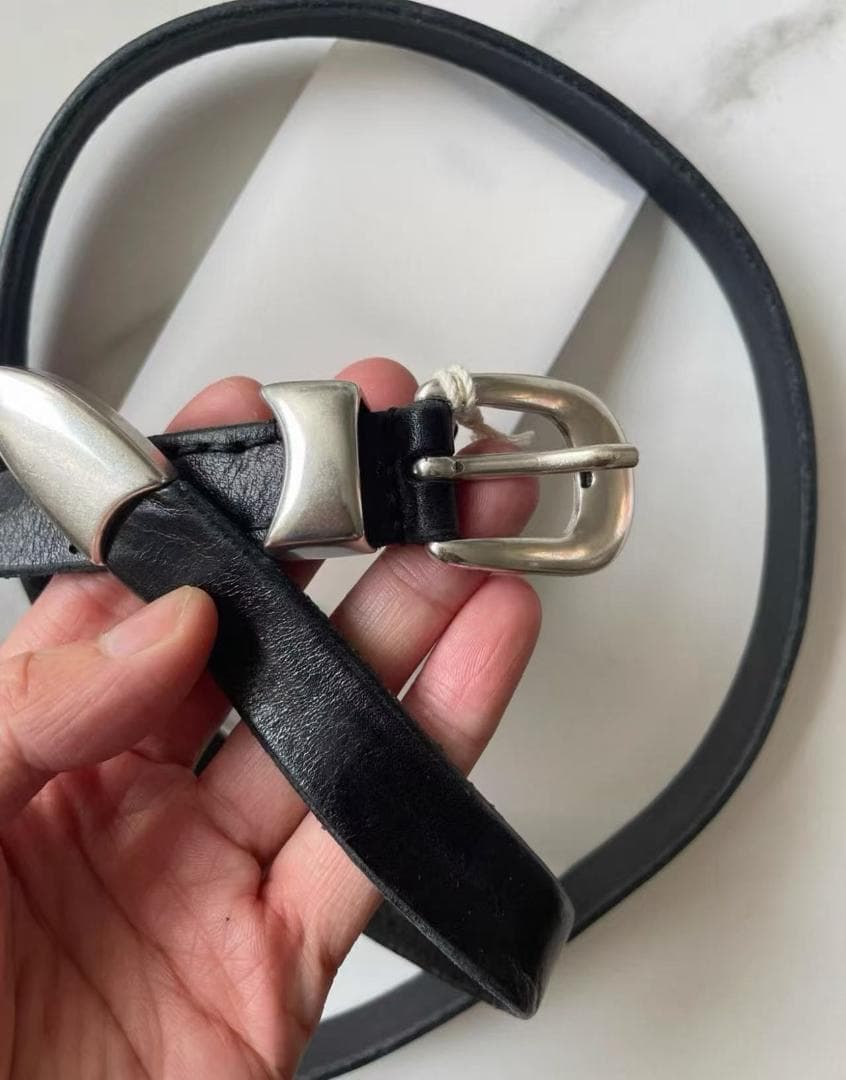 美品メンズ OUR LEGACY アワーレガシー 2cm レザー ベルト