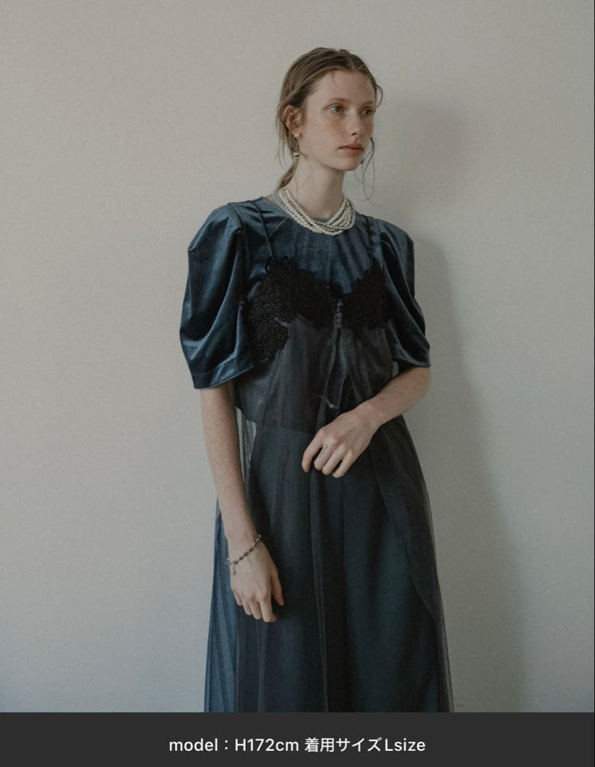 【みみちゃん】et.UNiVER Layered velor dress