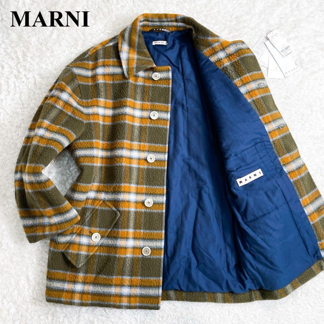 【極美品✨近年モデル】マルニ 中綿ウールブルゾン チェック 起毛感 マルチカラー