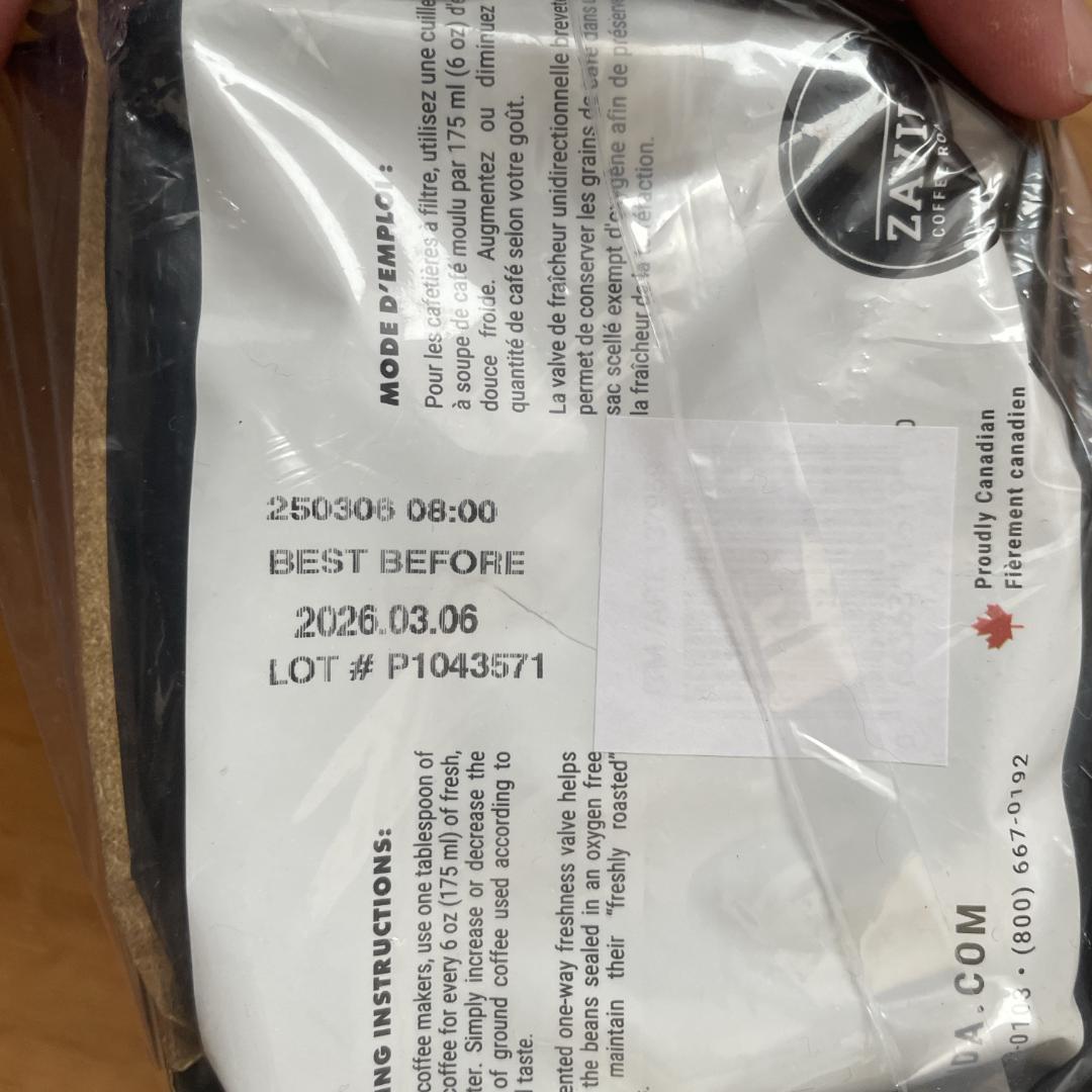 ZAVIDA ザビダ ヘーゼルナッツバニラホールビーンコーヒー豆 907g×2個