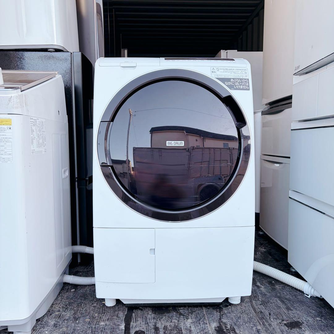 運搬取付無料！大容量！純正日立のホワイト・スマート電気乾燥洗濯機！超美品・完動品