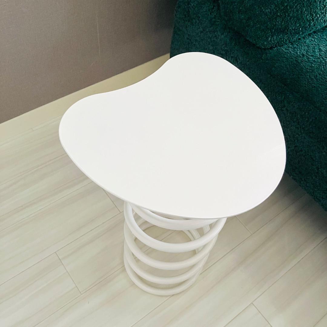 スプリングスツール サイドテーブル ホワイト ポストモダン