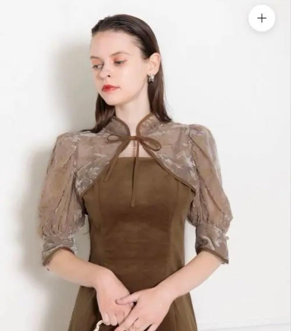 【LEJA】花柄ボレロ付きマーメイドワンピースドレス【パーティードレス】