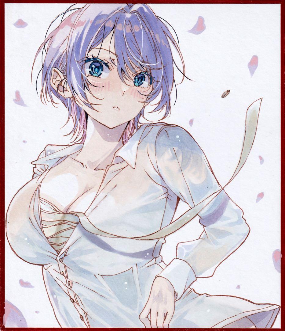 セ*ケ様 手描きイラスト アナログイラスト 色紙 オリジナル女の子