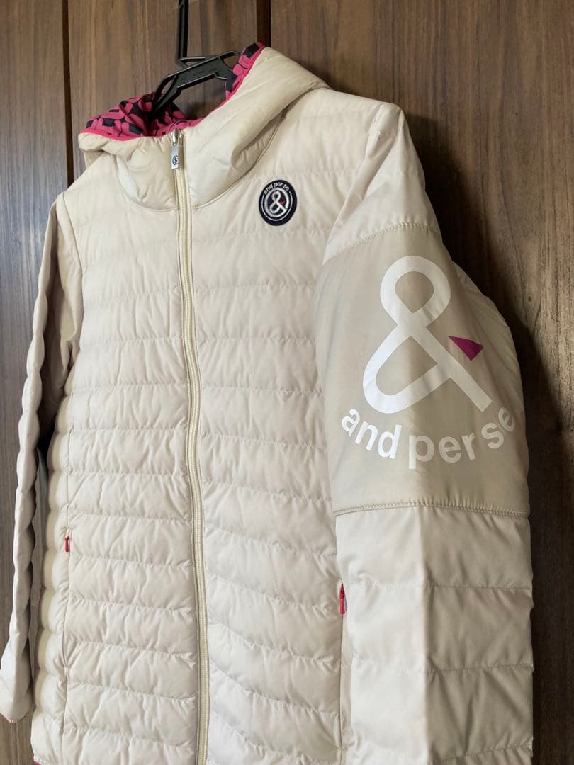 美品　and per se アンパスィ　レディース　フード付き中綿ジャケット