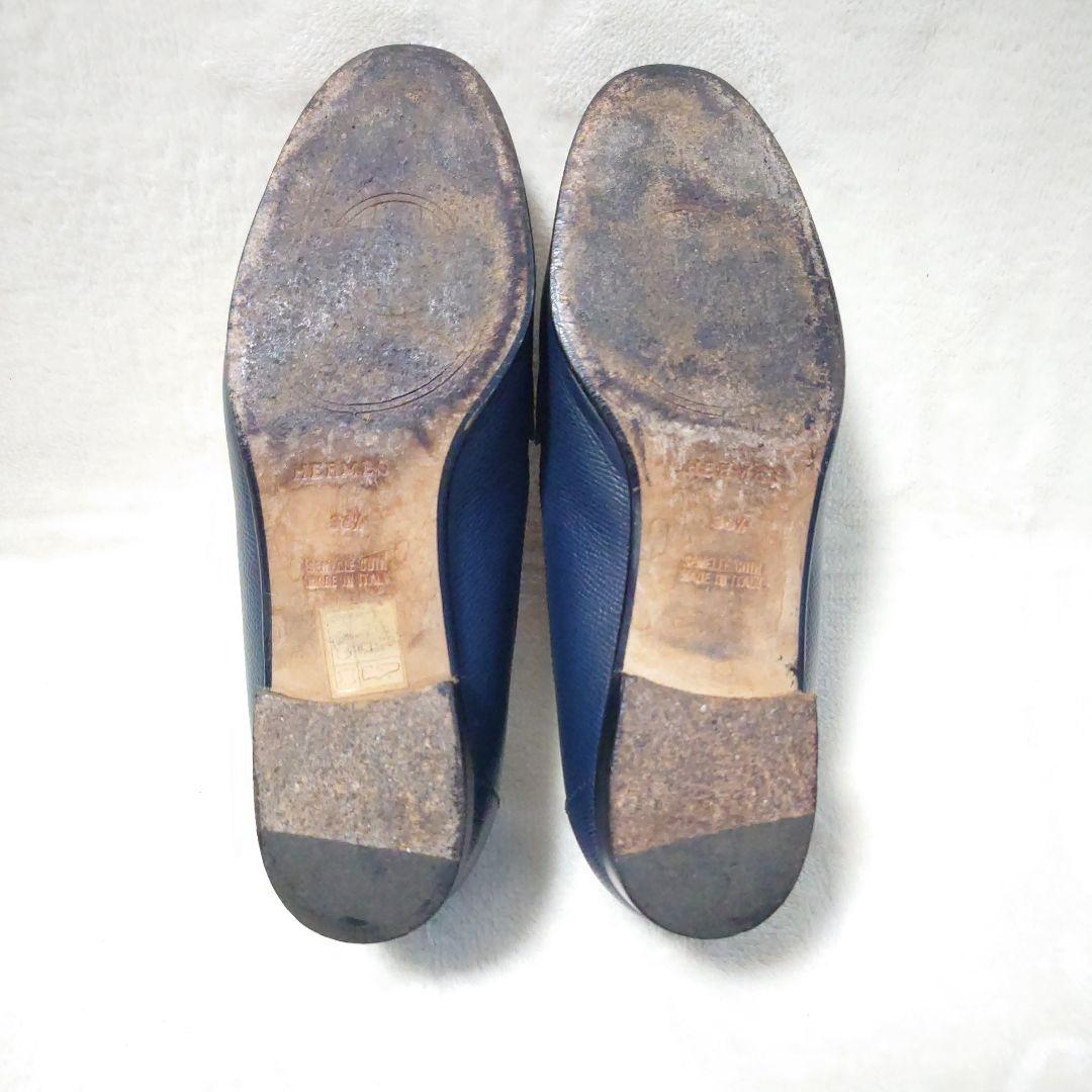 【美品】エルメス モカシン グレナン ローファー バイカラー シェーヌダンクル