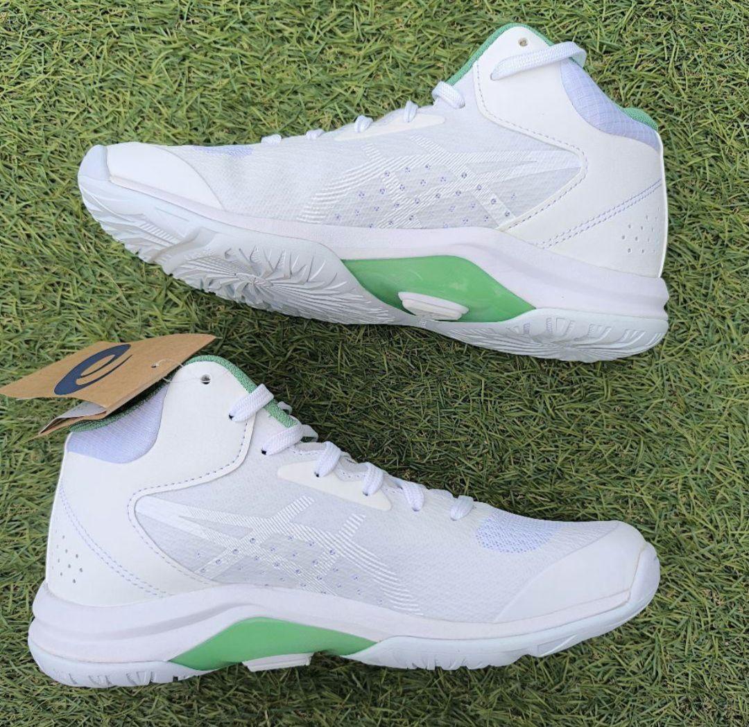 asics バスケットボールシューズ ホワイト/グリーン22.5cm