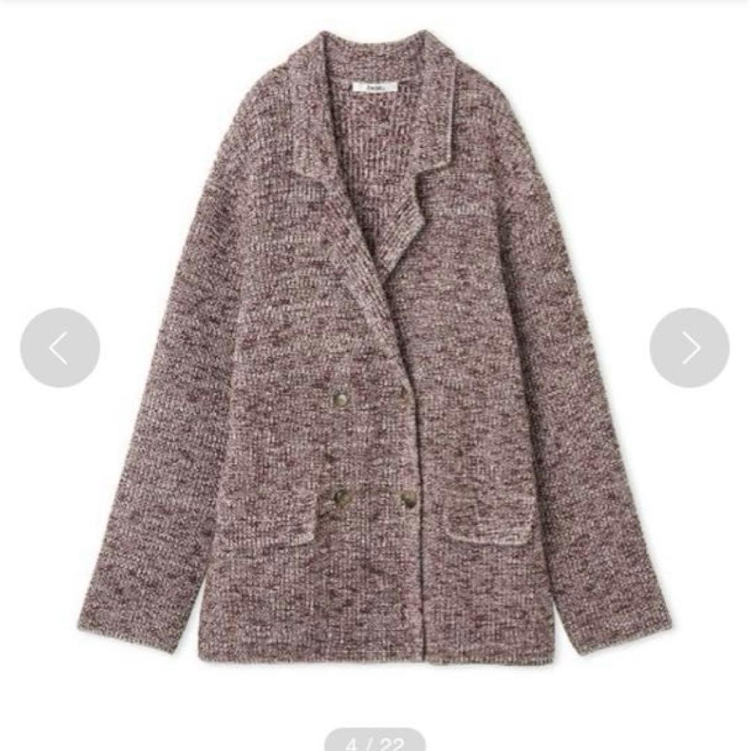 SNIDEL⭕️スナイデル　ニットジャケット　テーラード　ダブル　ピンク　人気完売