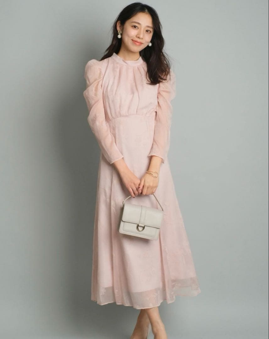 JUSGLITTY フロッキープリントワンピース