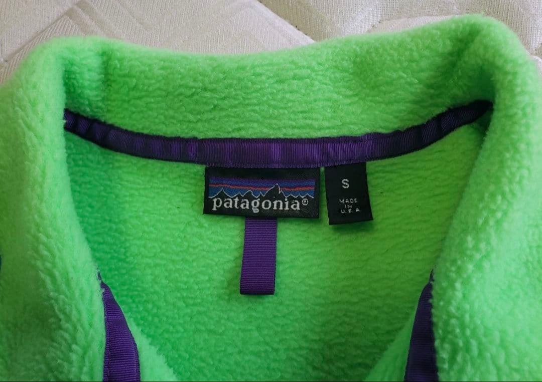 ハ*レ様 【希少・USA製】パタゴニア スナップT フリース S ネオングリーン