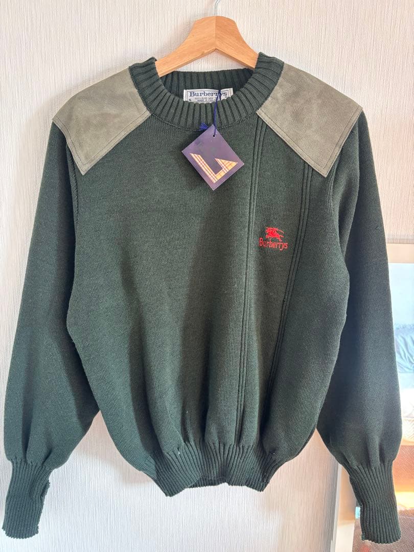 BURBERRY エルボーパッチ コマンドセーター L イギリス製　タグ付き