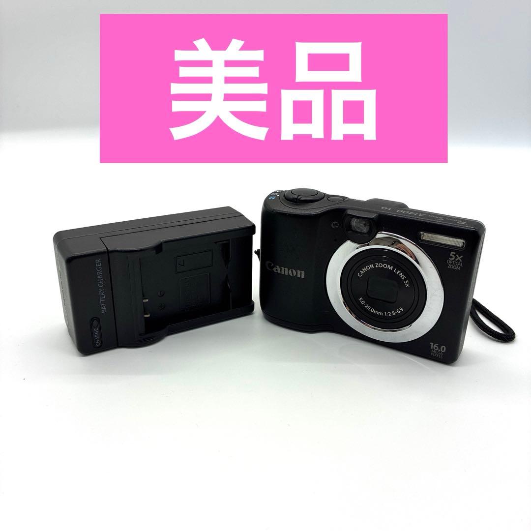 ✨美品✨Canon PowerShot A1400 ブラック 単3電池 ブラック