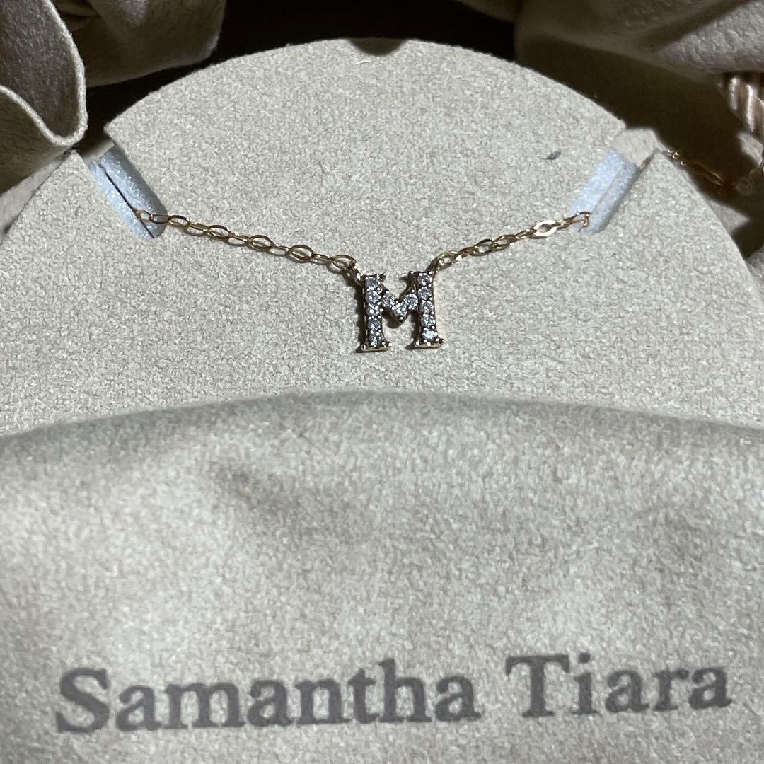 りい♡K18 PG サマンサティアラ ダイヤモンドネックレス イニシャルM