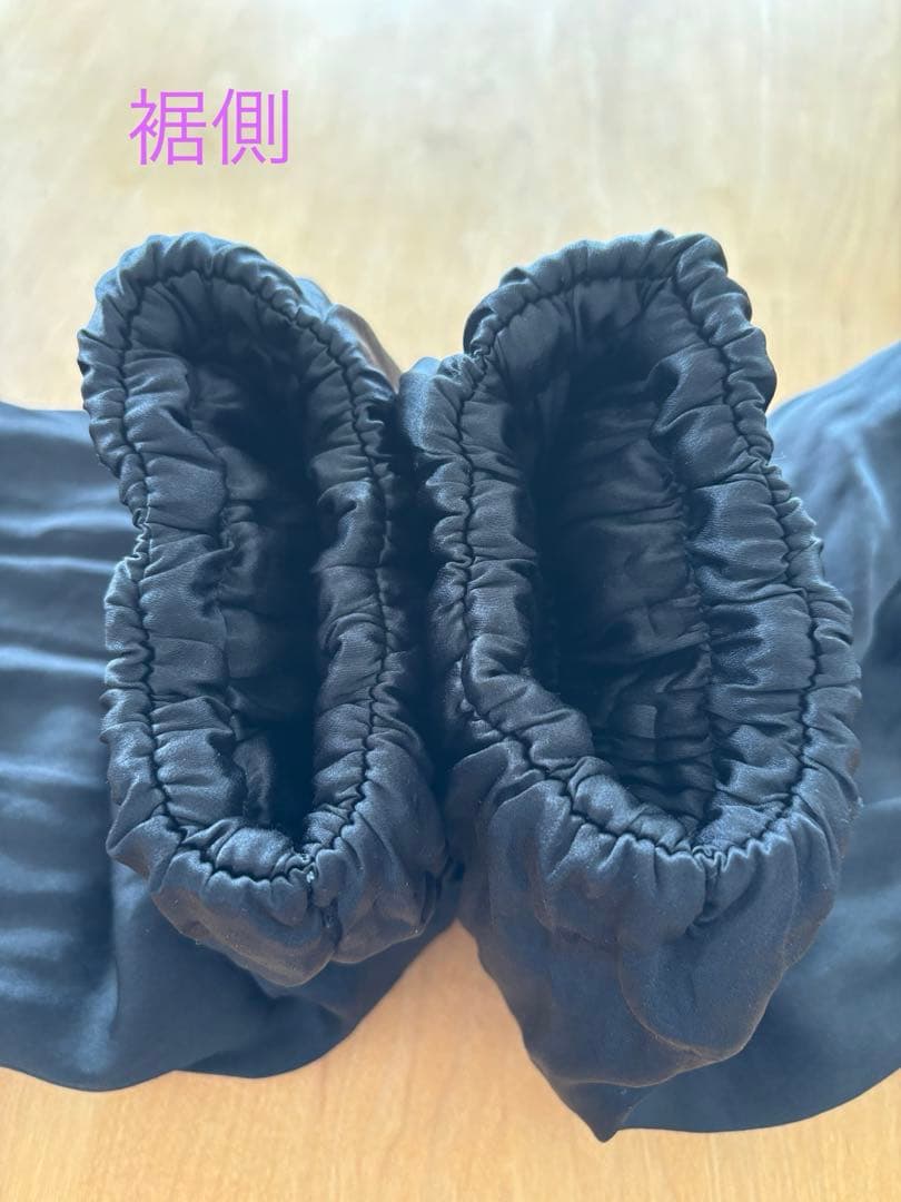 【mi】イオンドクター　シルクレッグウォーマーロング　ブラック