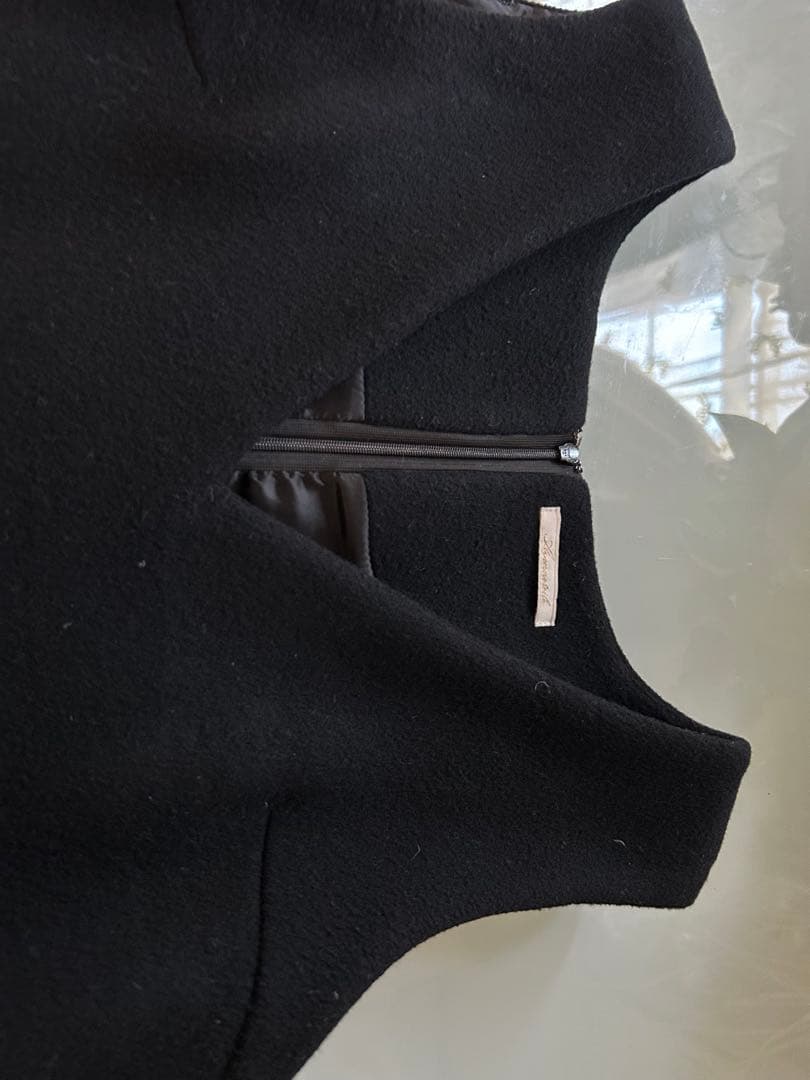 Mプルミエ ニットジョーゼットサイドパールボタンジャンパースカート　38