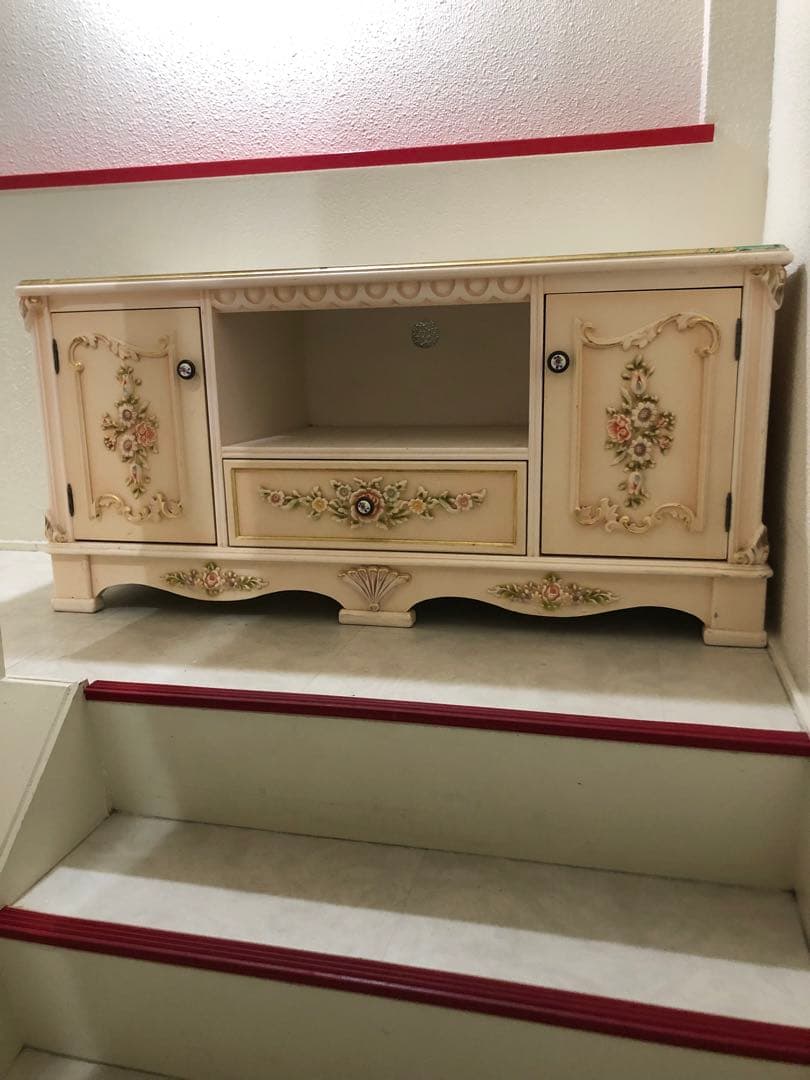 テレビ台 テレビボード ロココ調 アンティーク レトロ 花柄 収納本日だけ割引