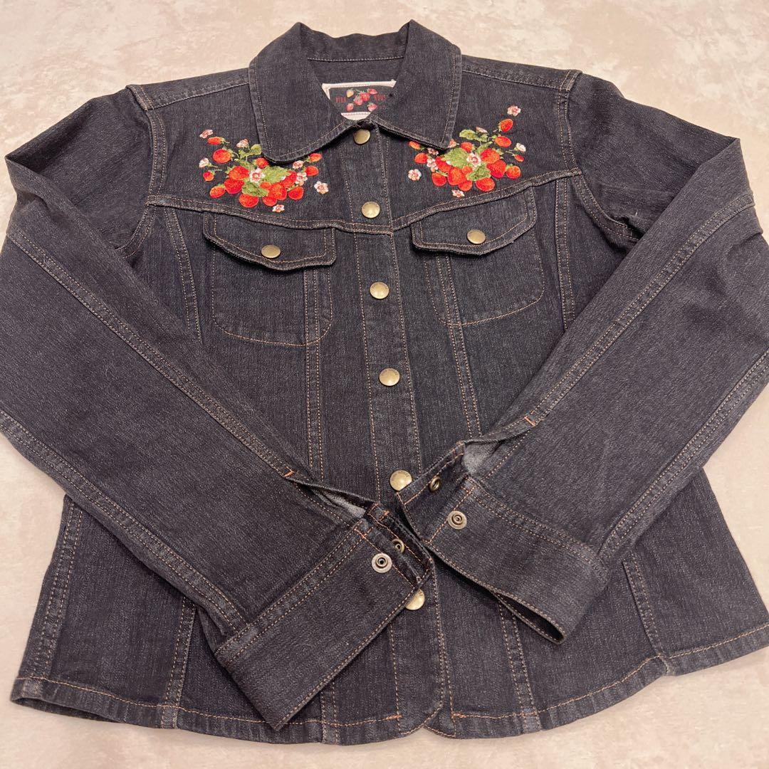 【極美品】ピンクハウス　いちご刺繍デニムジャケット