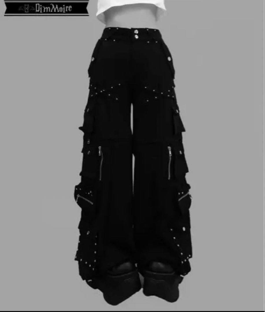 Dimmoire スタッズカーゴパンツ　Mサイズ　BLACK