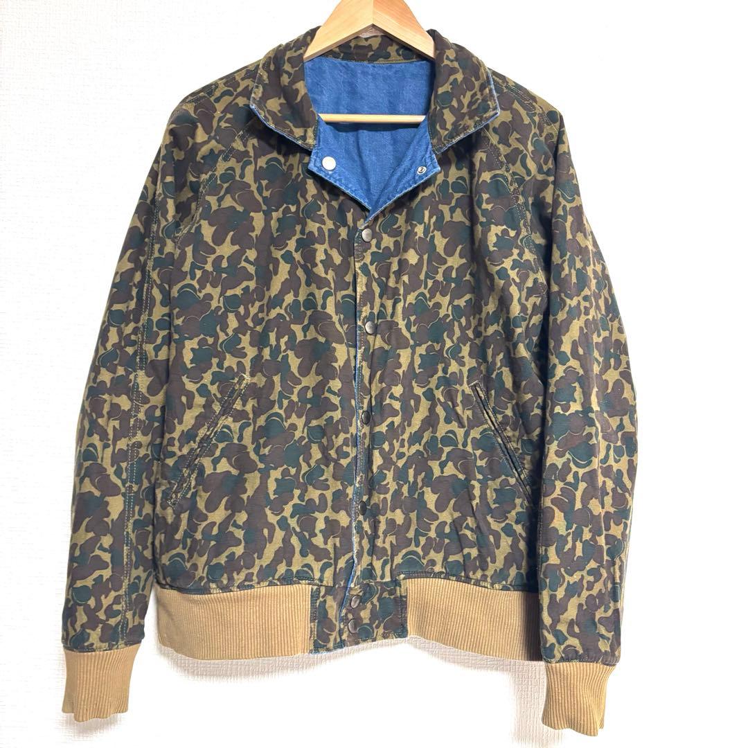 桃太郎ジーンズ リバーシブル デニムジャケット ブルゾン カモフラ 42size