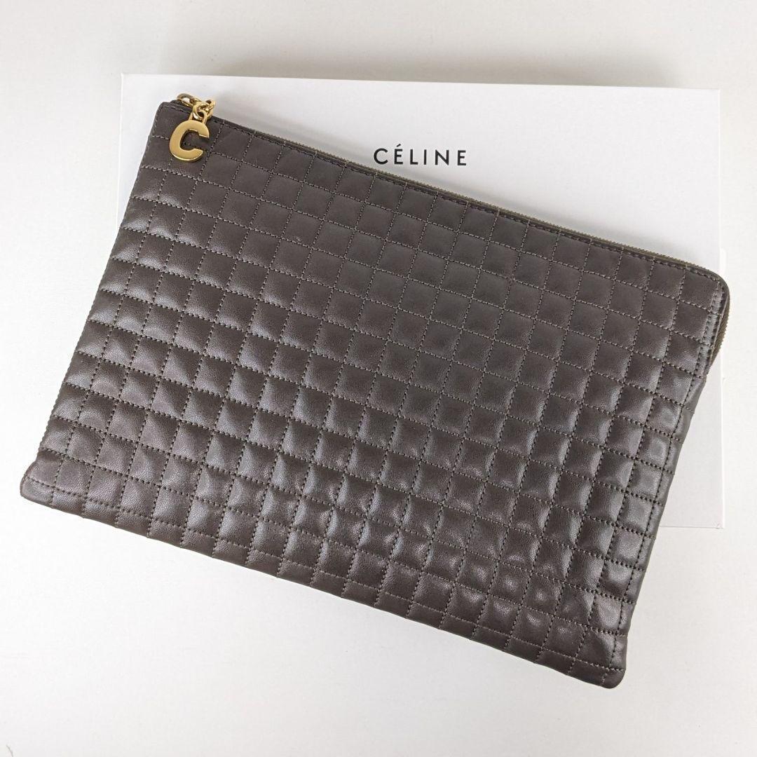 CELINE　セリーヌ　クラッチバッグ　セカンドバッグ　Cチャーム　キルティング