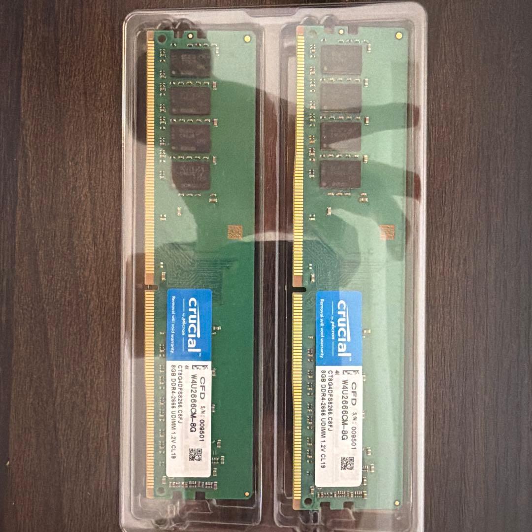 crucial DDR4 8GB メモリ 2666MHz 2枚セット