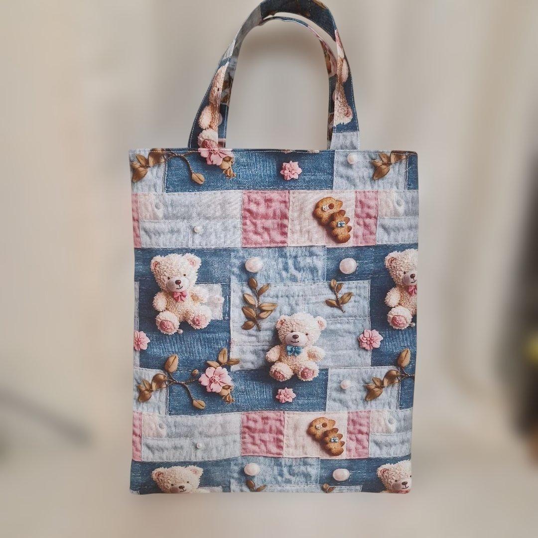 激レアパグパネル生地　ハンドメイド　まちなしバッグ　フラットポーチ