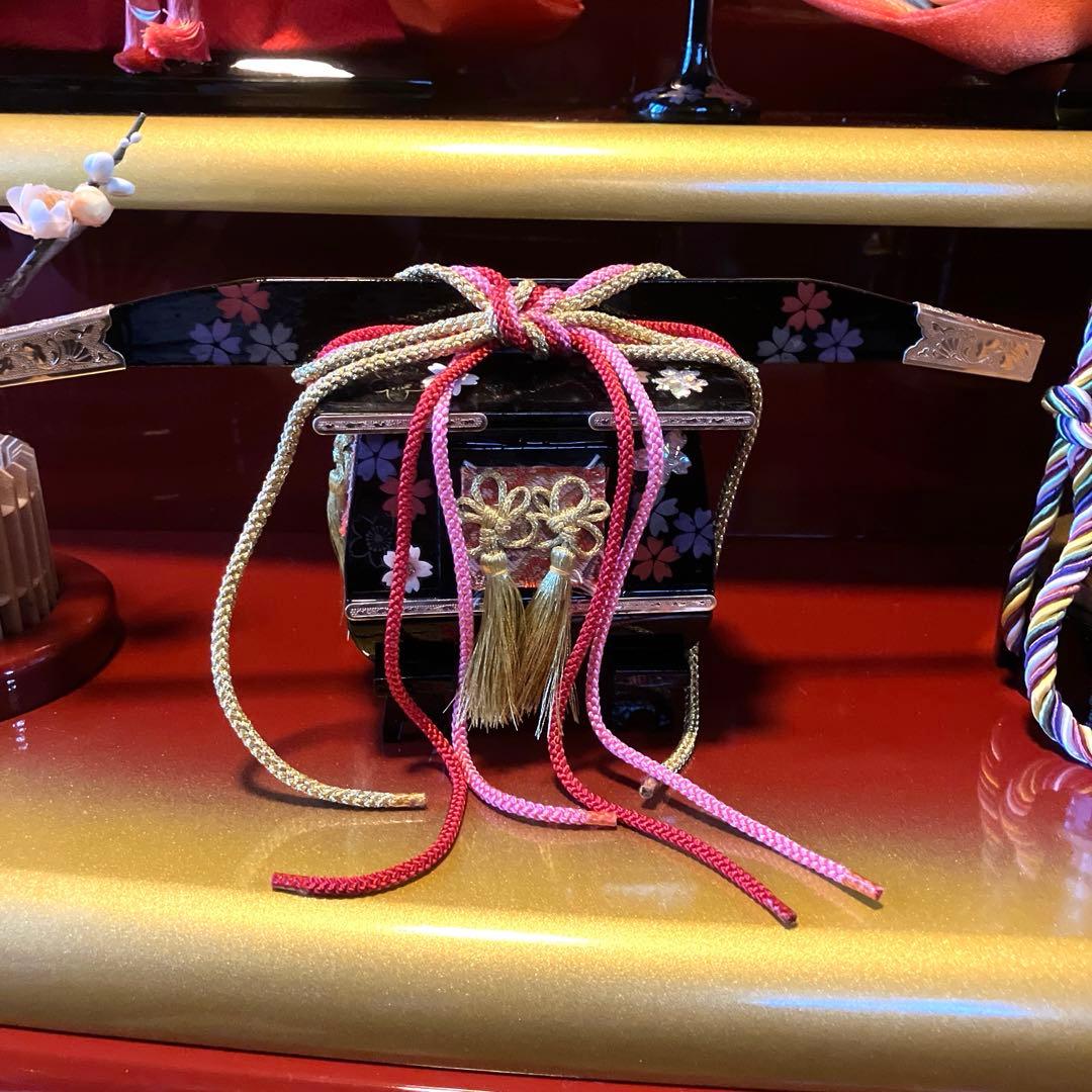 御京雛④平安春峰作　雛人形　三段飾り　お雛様　京都西陣織り　ひな人形3段　桜刺繍