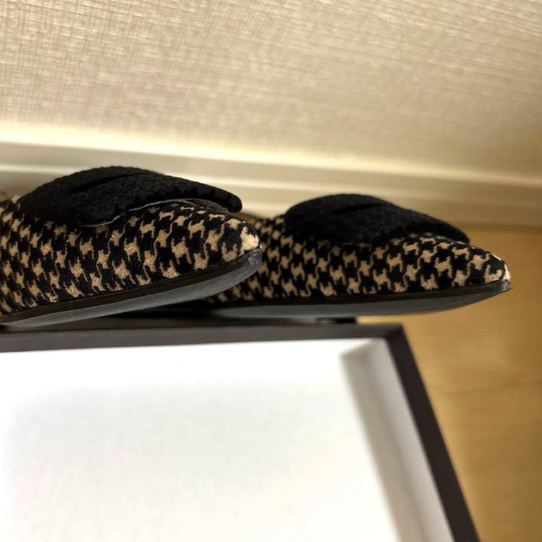 PELLICO フラットシューズ 35.5 千鳥格子柄