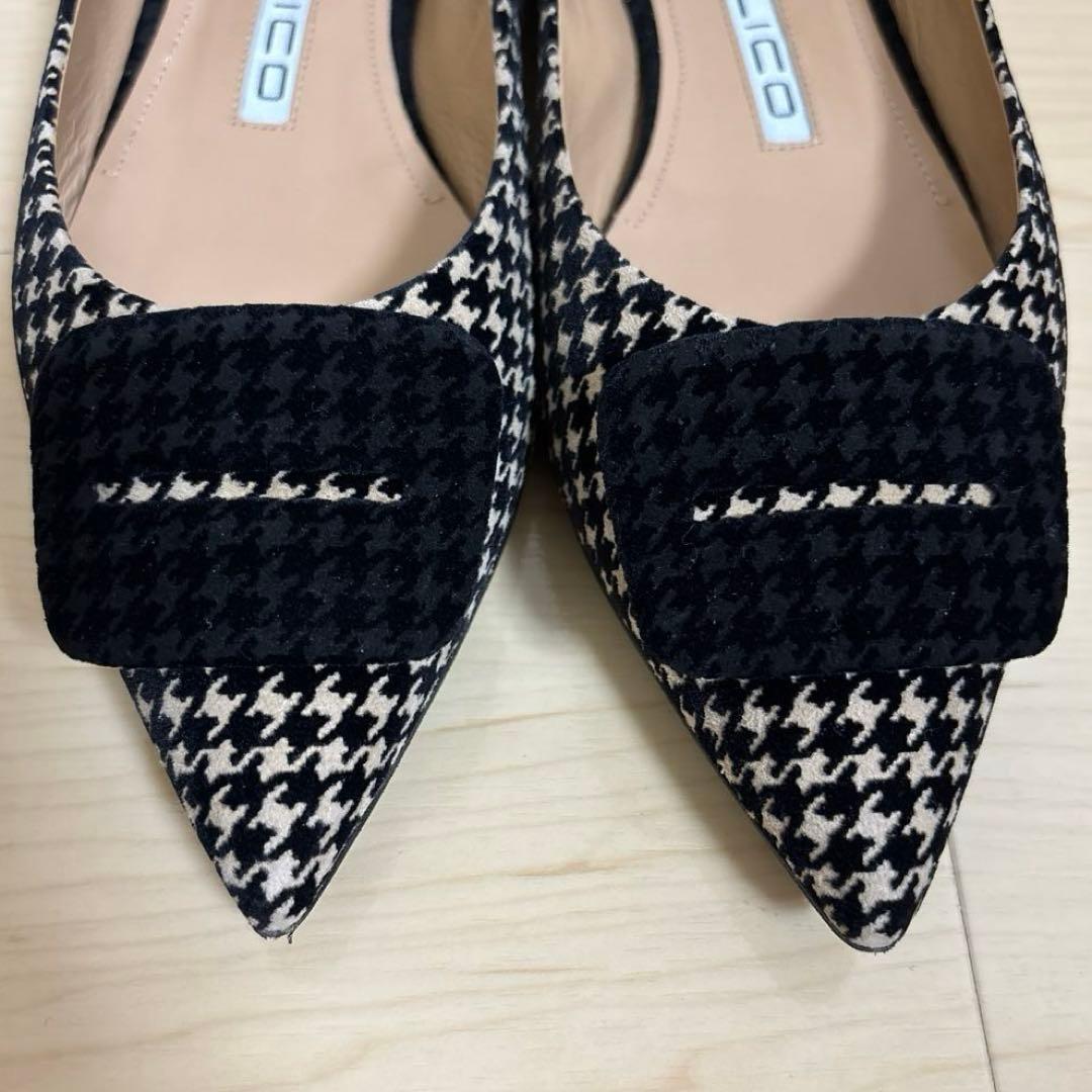 PELLICO フラットシューズ 35.5 千鳥格子柄